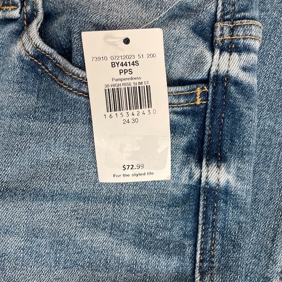 NWT Flying Monkey High Rise Split Straight Stretch Jean (Size 24) - Picture 10 of 11